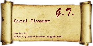 Giczi Tivadar névjegykártya
