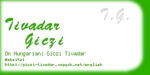 tivadar giczi business card